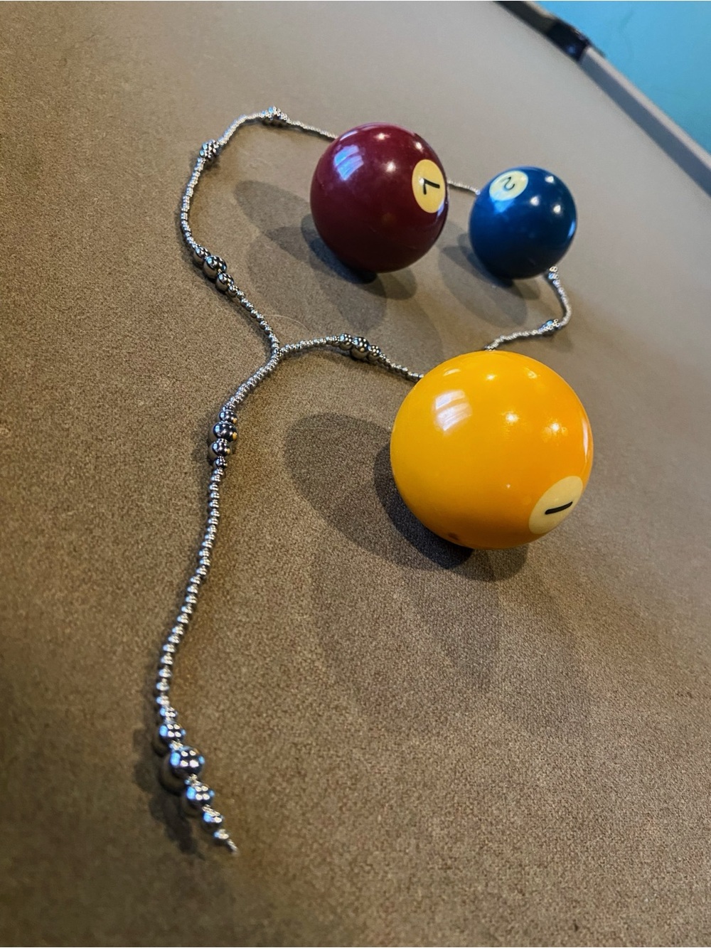 Navajo Pearl Style Lariat Necklace - Stainless Steel - 30.5” w/ 6” Drop - Picture 2 of 7